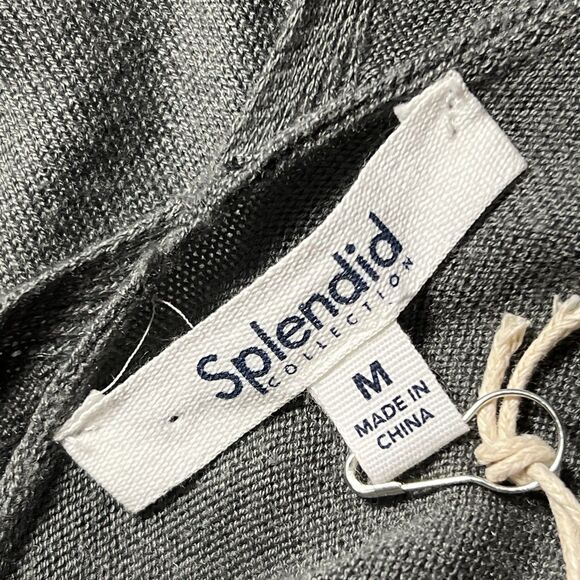 Sami Tie Open Front Cardigan CashBlend SPLENDID  Lightweight Gray Size Med NWT - Picture 7 of 10